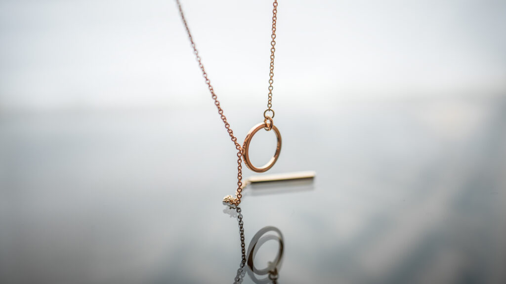 Precious gold jewelry showcase
